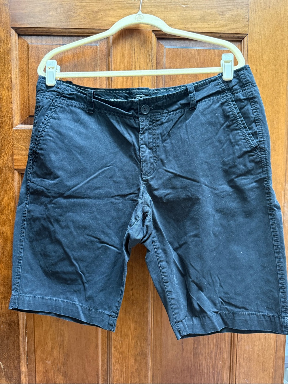 Loft Women's Black Casual Cotton Boyfriend Shorts